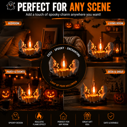 👻 Halloween Ghost Flame Night Light- LED Ambient Lamp