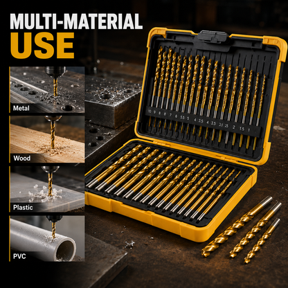 99-Piece Titanium-Coated HSS Drill Bit Set