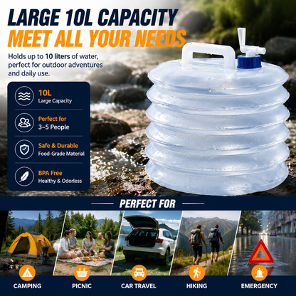 Foldable Camping Water Container – 5L/10L/15L Portable Water Bucket