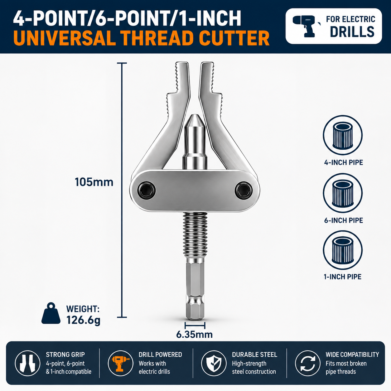 🔧 Broken Pipe Thread Extractor | Drill-Powered Nipple Remover