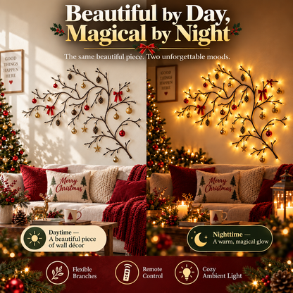 ✨ Flexible LED Branch Lights | Remote-Controlled Holiday Wall Decor