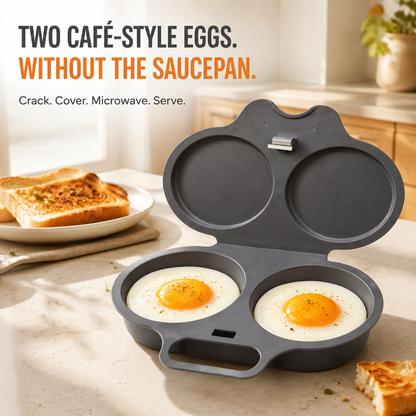 🍳 2-Egg Microwave Poacher – Easy Dual-Cavity Breakfast Cooker🍳