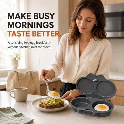 🍳 2-Egg Microwave Poacher – Easy Dual-Cavity Breakfast Cooker🍳