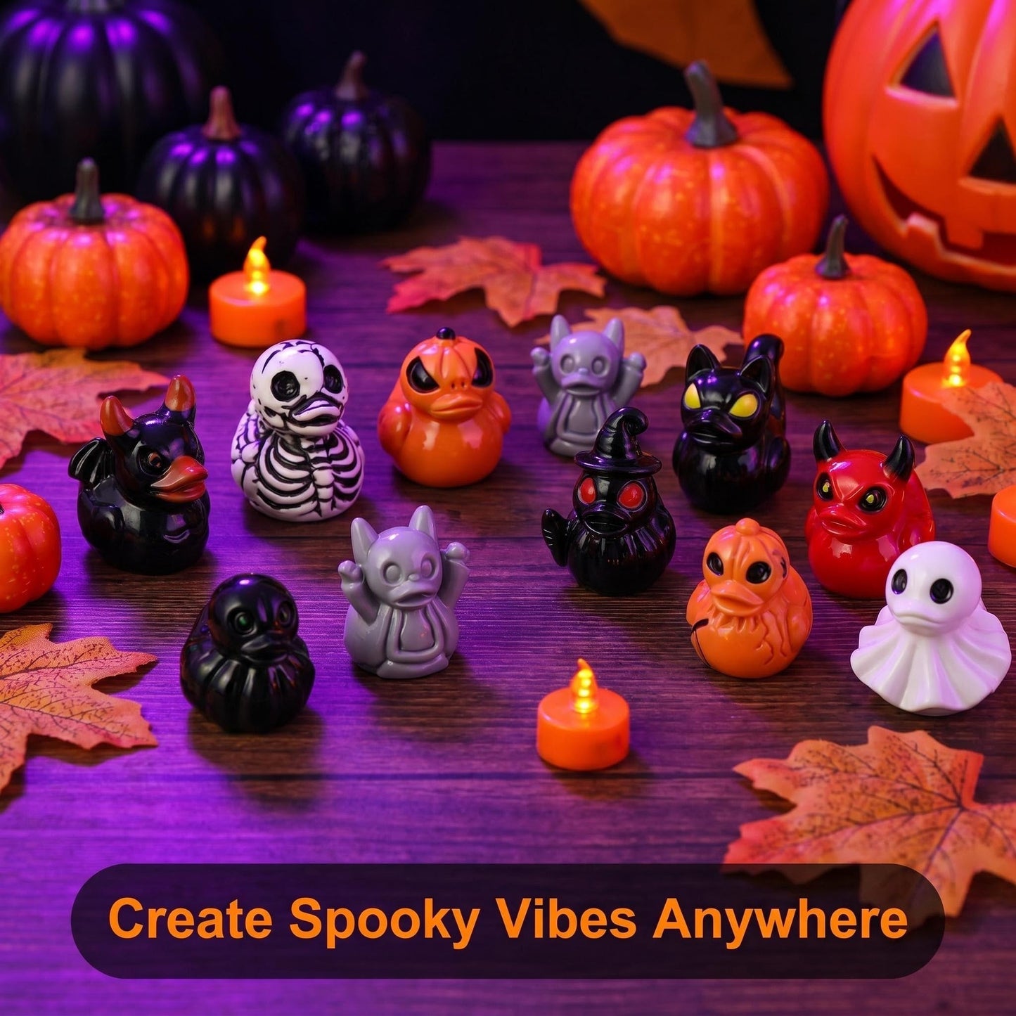 Mini Devil Ghost Skull Resin Ducks-Cute Spooky Desktop Decor