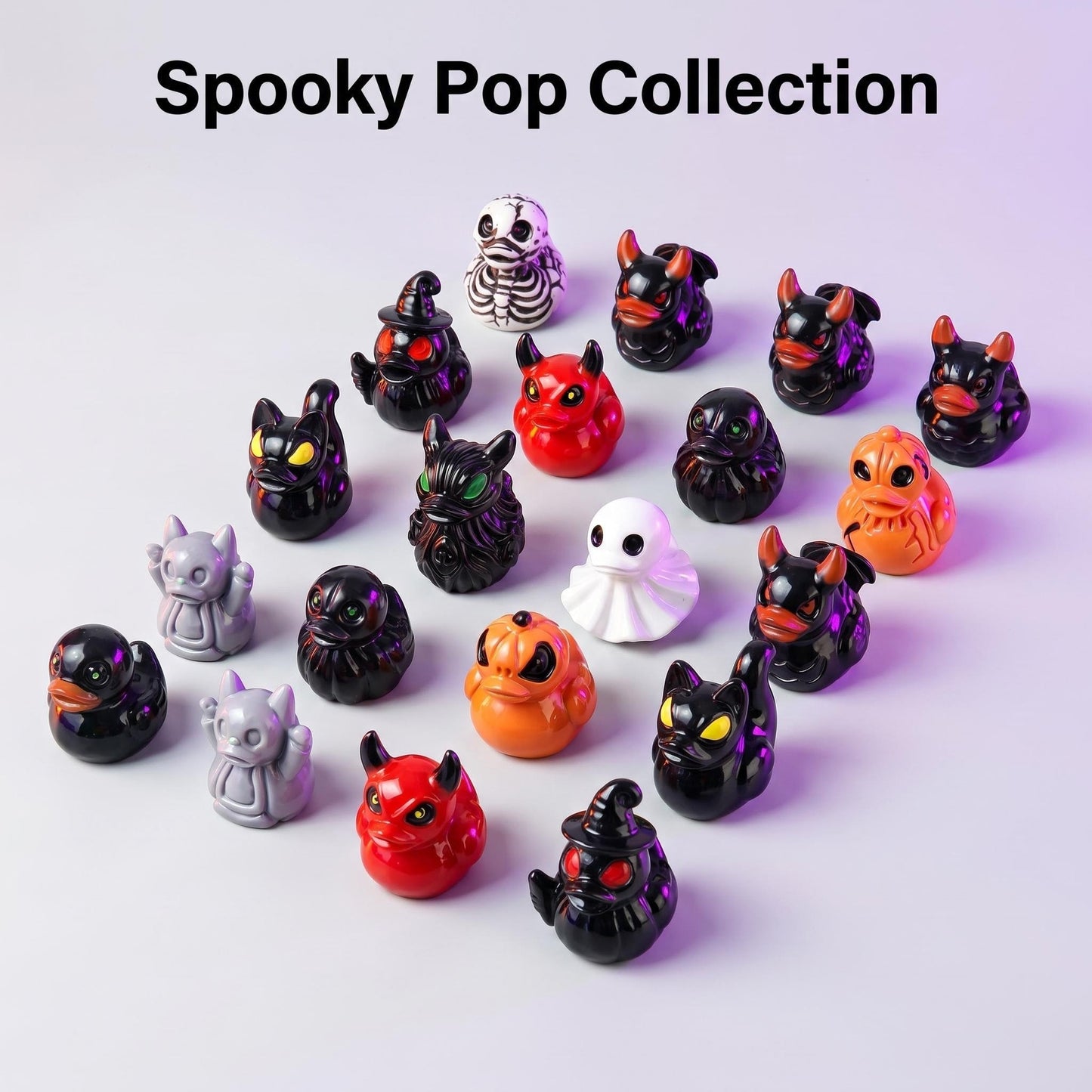 Mini Devil Ghost Skull Resin Ducks-Cute Spooky Desktop Decor