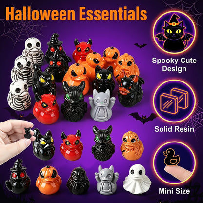 Mini Devil Ghost Skull Resin Ducks-Cute Spooky Desktop Decor
