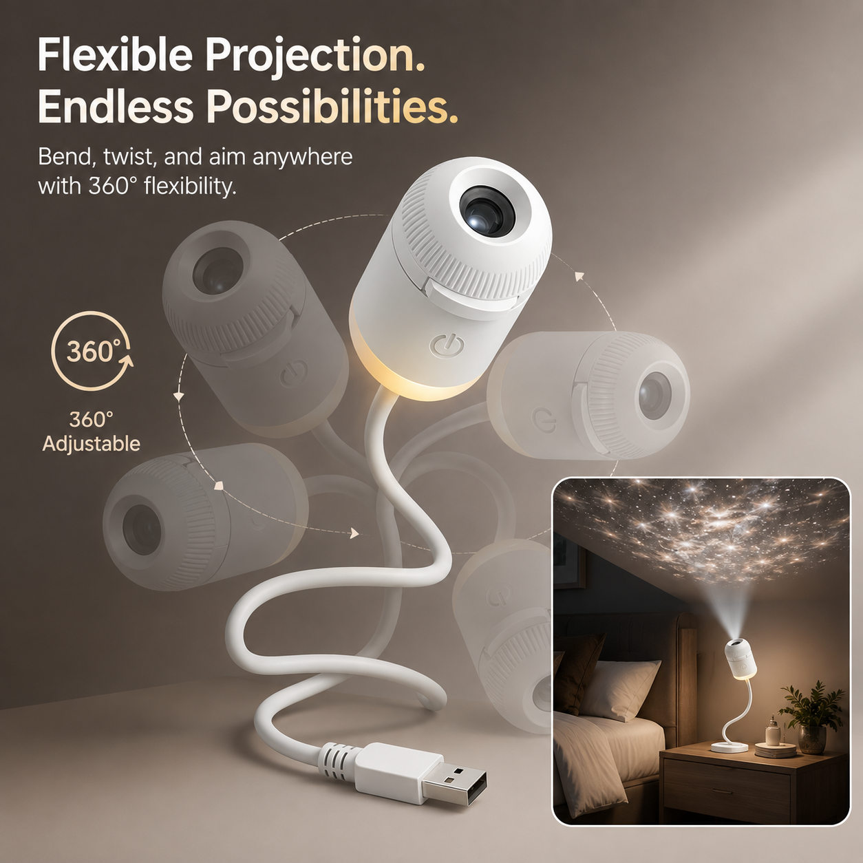 Plug-and-Play HD Star Projector