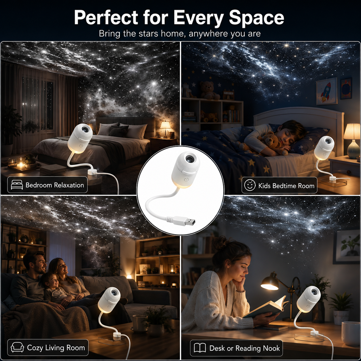 Plug-and-Play HD Star Projector
