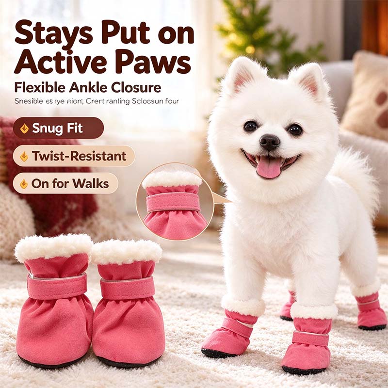 Soft Velvet Puppy Booties | Non-Slip Paw Covers, Set of 4