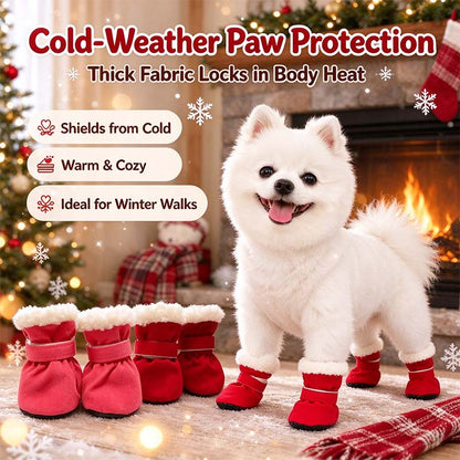 Soft Velvet Puppy Booties | Non-Slip Paw Covers, Set of 4