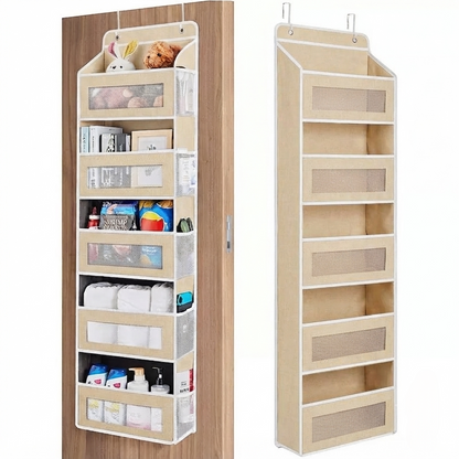 5-Tier Over Door Organizer – 5 Large Mesh Pockets, Anti-Tilt, 44 lb Capacity, Space Saver for Home