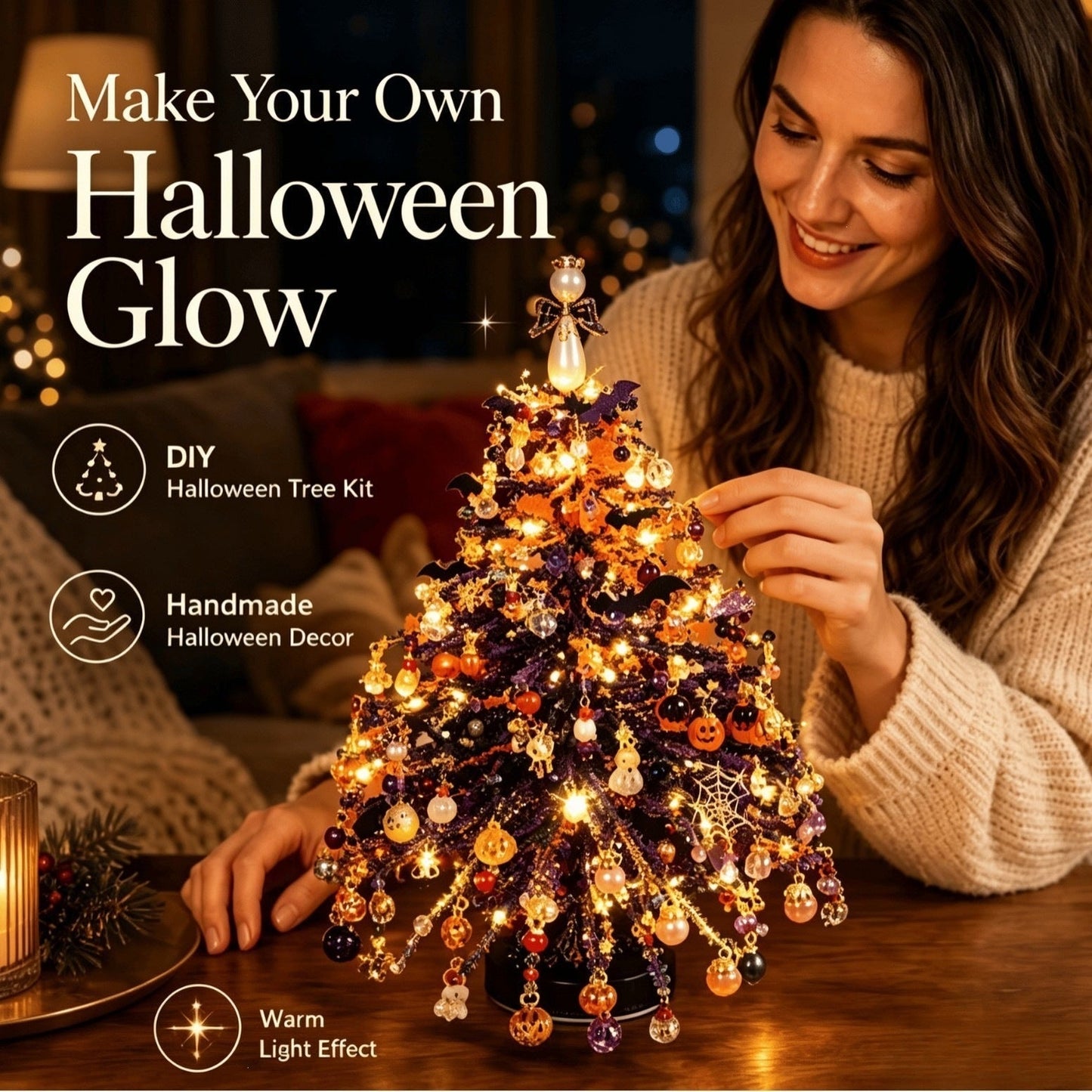 ✨ DIY Lighted Seasonal Tabletop Tree Kit – Create Your Own Holiday Magic