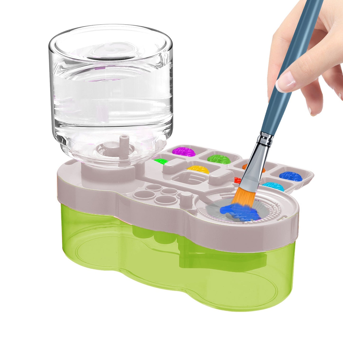 🎨 All-in-One Paint Brush Washer & Mixing Palette – Fresh Water Rinse Station
