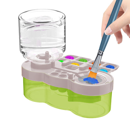 🎨 All-in-One Paint Brush Washer & Mixing Palette – Fresh Water Rinse Station