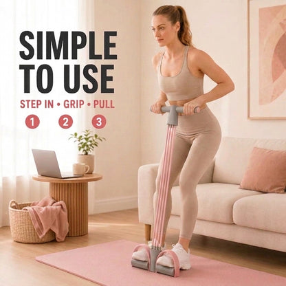 💪 4-Tube Pedal Resistance Trainer – Full-Body Home Workout