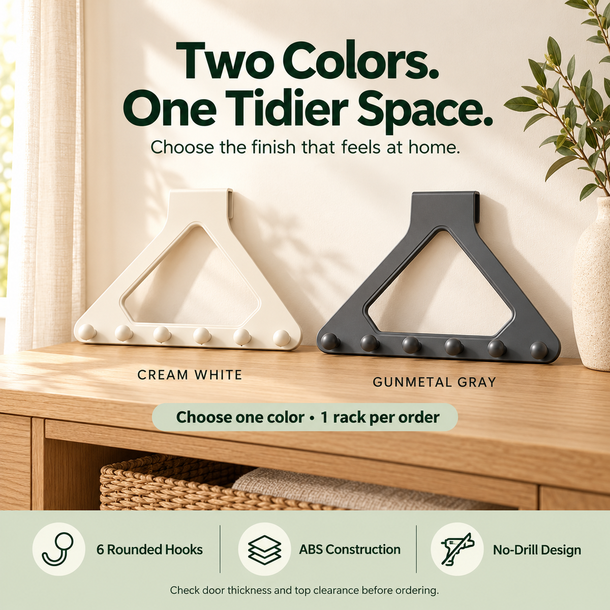 6-Hook Over-the-Door Organizer