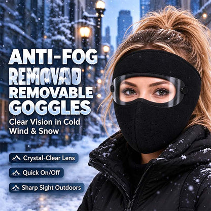 Fleece-Lined Winter Face Mask with Detachable Goggles