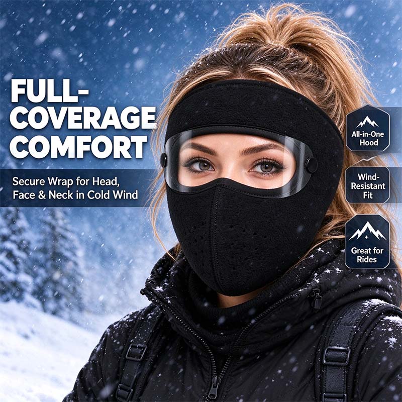 Fleece-Lined Winter Face Mask with Detachable Goggles