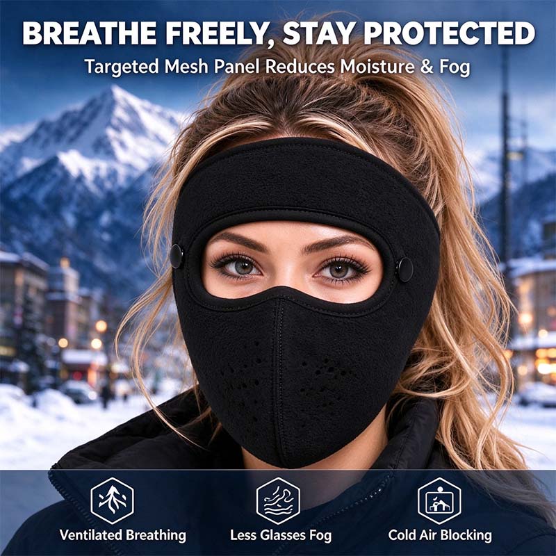 Fleece-Lined Winter Face Mask with Detachable Goggles