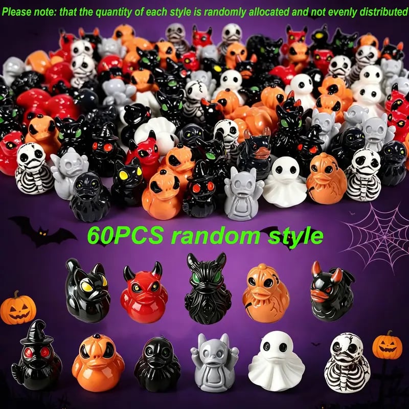 Mini Devil Ghost Skull Resin Ducks-Cute Spooky Desktop Decor