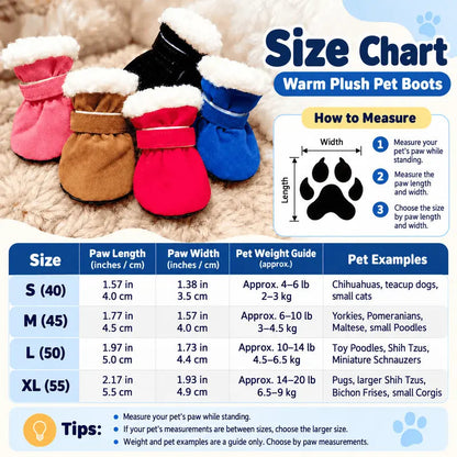 Soft Velvet Puppy Booties | Non-Slip Paw Covers, Set of 4