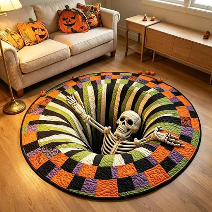 🎃 Halloween 3D Skeleton Vortex Round Rug