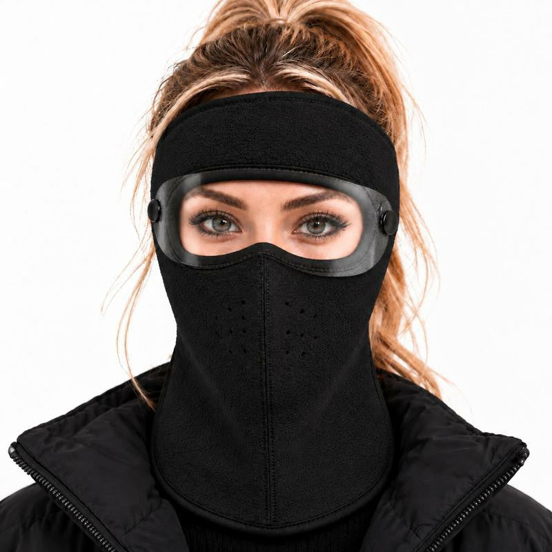 Fleece-Lined Winter Face Mask with Detachable Goggles