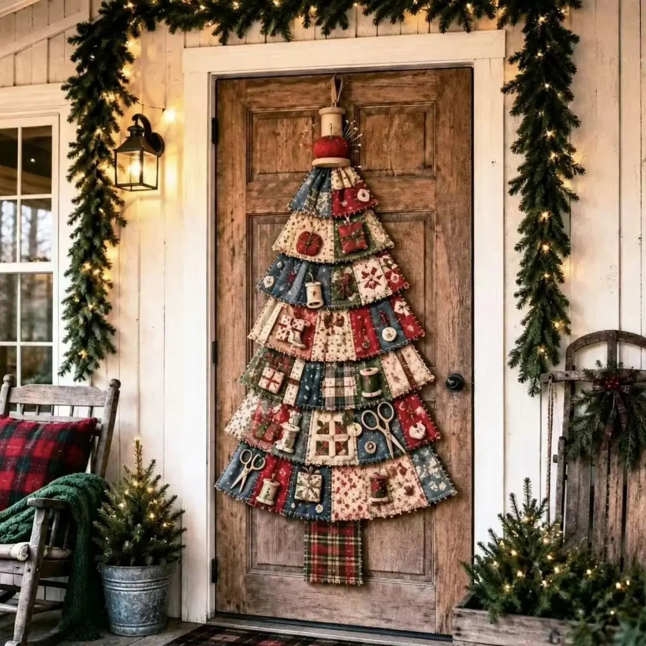 🎄 CHRISTMAS DOOR FAVORITE| Layered Fabric Tree Hanging