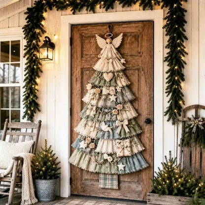 🎄 CHRISTMAS DOOR FAVORITE| Layered Fabric Tree Hanging
