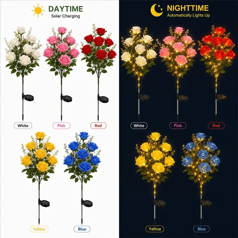 Nature Inspired Floral Solar Garden Pathway Lighting