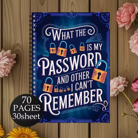 📅Funny Password Notebook - Spiral Bound with Lock Icons