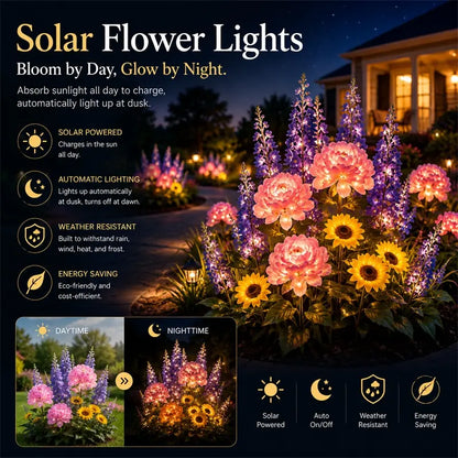 Nature Inspired Floral Solar Garden Pathway Lighting
