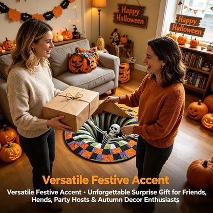 🎃 Halloween 3D Skeleton Vortex Round Rug