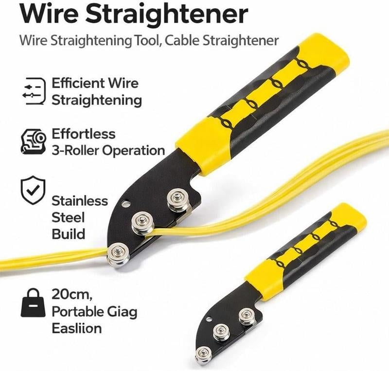 🔩Stainless Steel Cable Straightener Tool - Professional Manual Untwisting & Bending Device for Electricians, HVAC & Telecom Projects