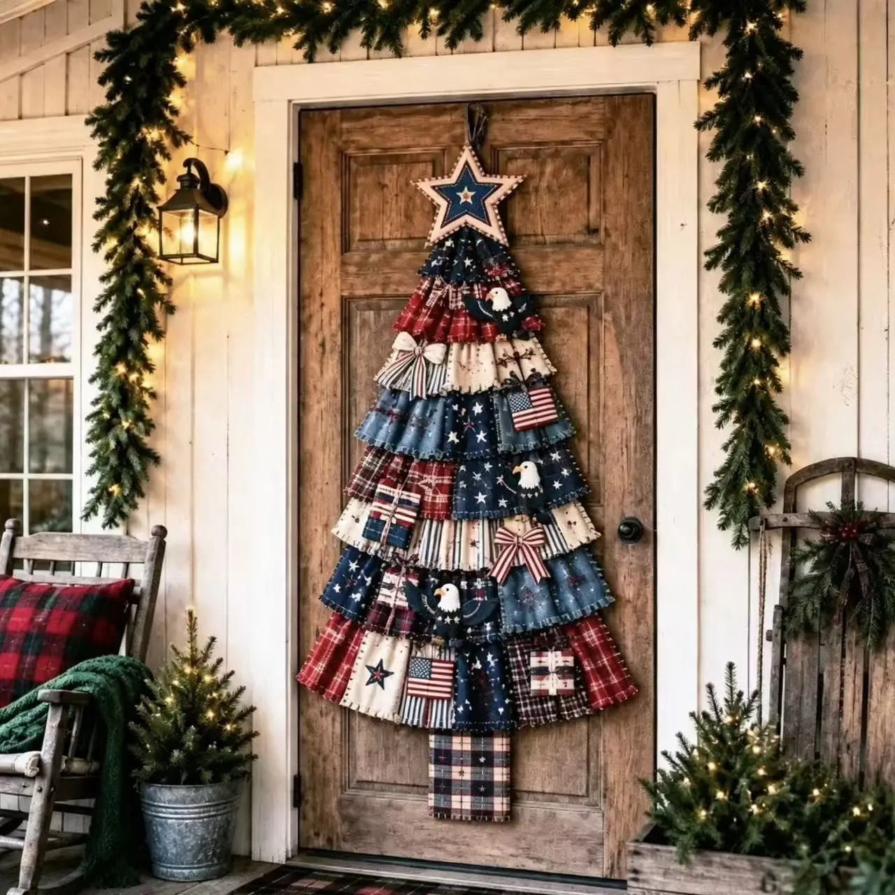 🎄 CHRISTMAS DOOR FAVORITE| Layered Fabric Tree Hanging