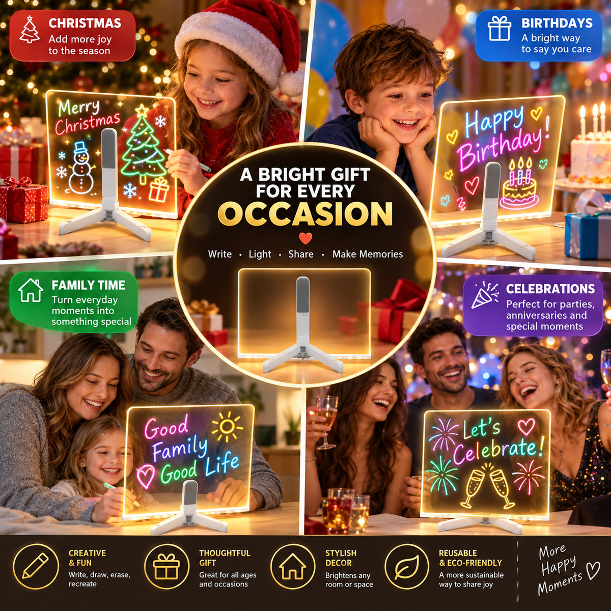 LED message board gift for Christmas birthdays family time and celebrations