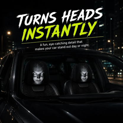 Funny Cartoon Car Headrest Covers – 2PCS Universal Fit