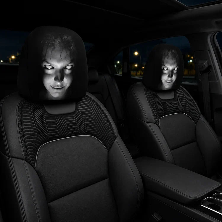 Funny Cartoon Car Headrest Covers – 2PCS Universal Fit