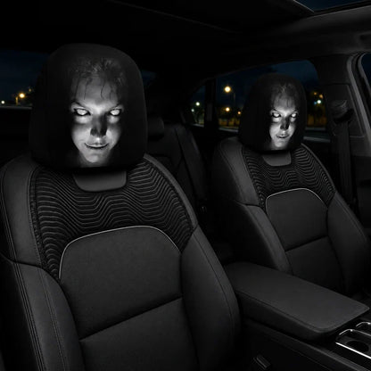 Funny Cartoon Car Headrest Covers – 2PCS Universal Fit