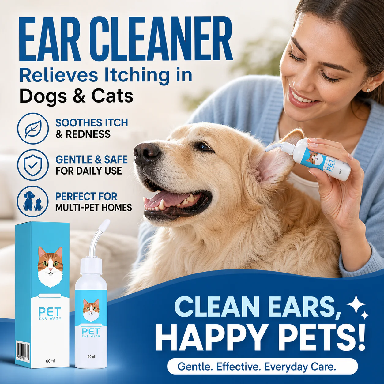 Anti-Itch Ear Cleaner for Dogs & Cats