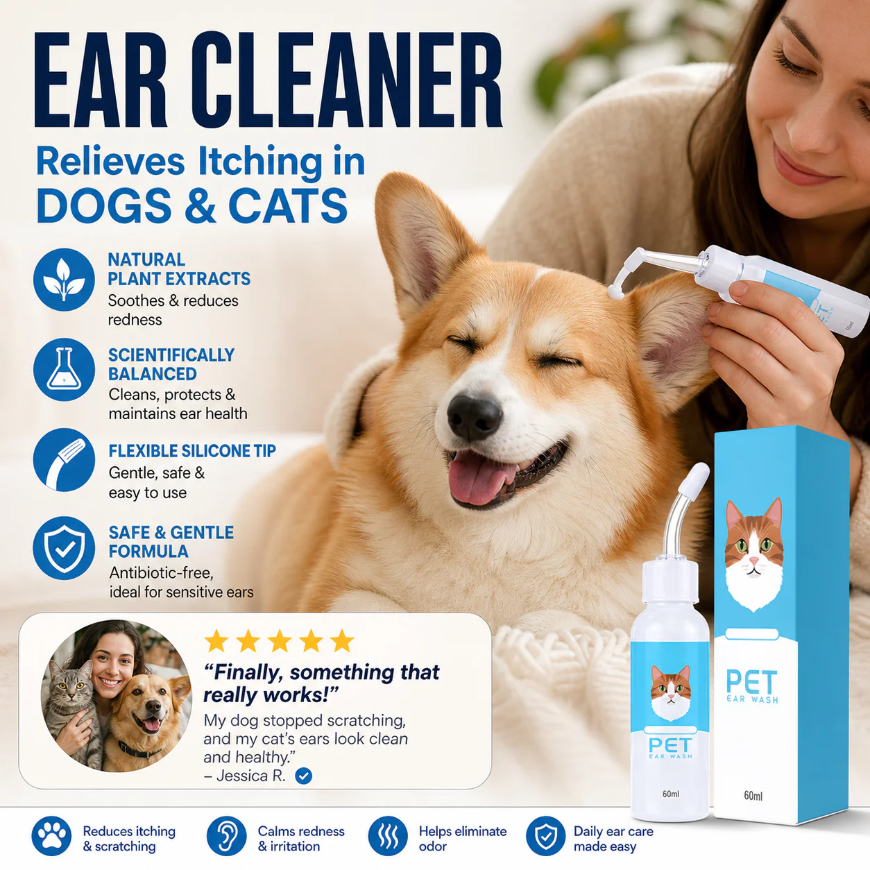 Anti-Itch Ear Cleaner for Dogs & Cats