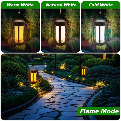 Solar Flame Garden Lantern – Realistic Dancing Flame, Solar & USB Charging