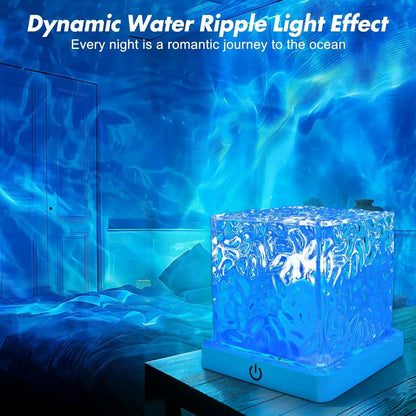 Rechargeable Shower Light No Wiring, 16 Color Changeable Ocean Wave Projector Light