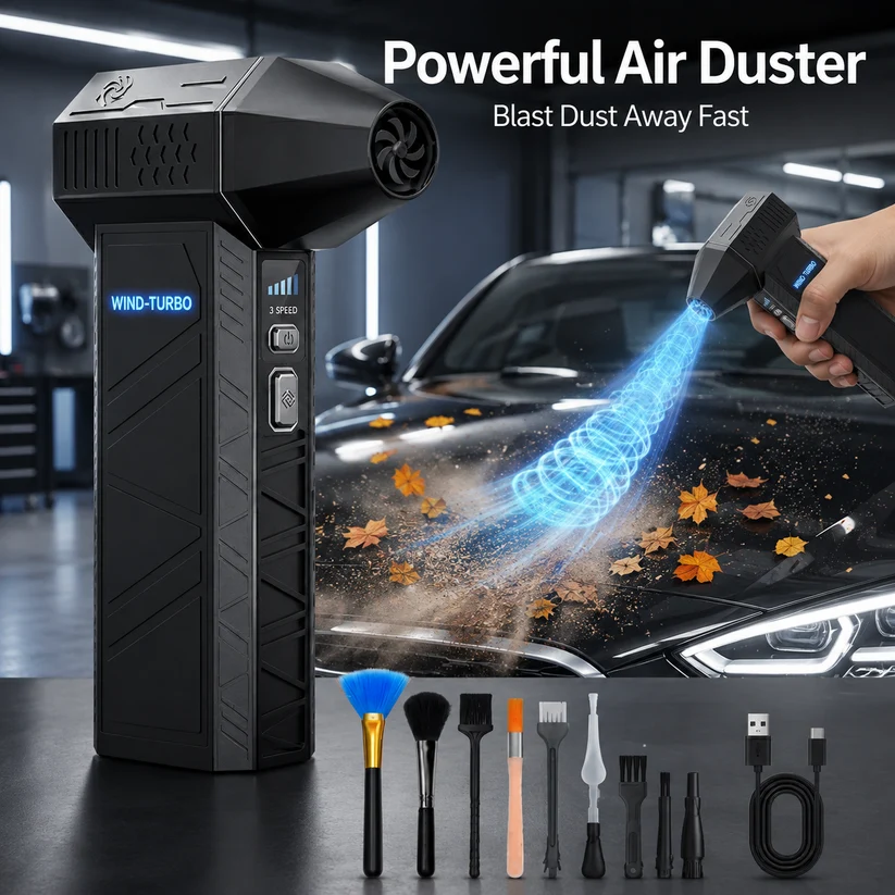 Powerful Turbo Mini Jet Fan, Rechargeable Portable Compact Handheld Fan