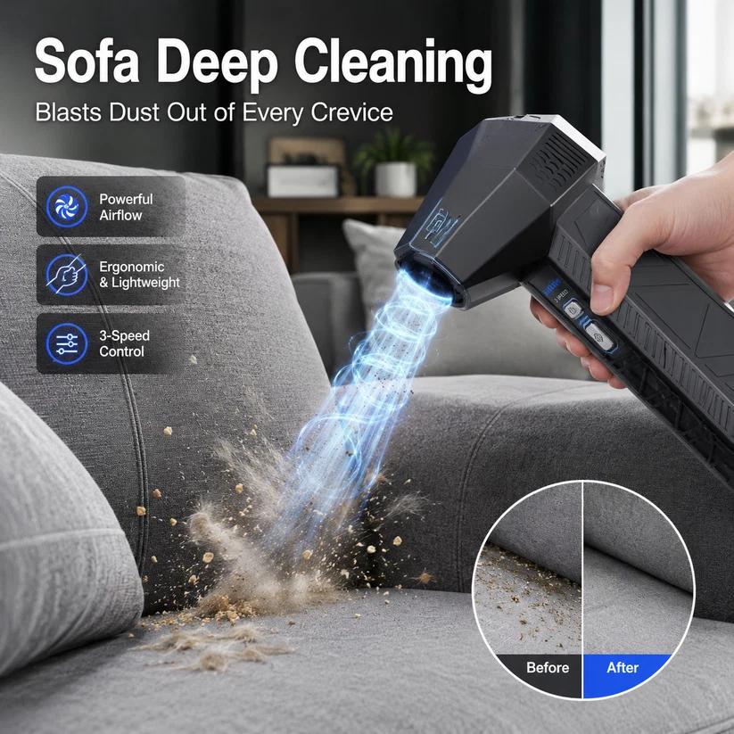 Powerful Turbo Mini Jet Fan, Rechargeable Portable Compact Handheld Fan