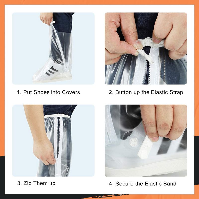 100% Waterproof High-Tube Shoe Covers | Anti-Slip Rain Boot Protectors