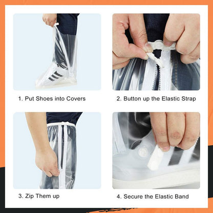 100% Waterproof High-Tube Shoe Covers | Anti-Slip Rain Boot Protectors