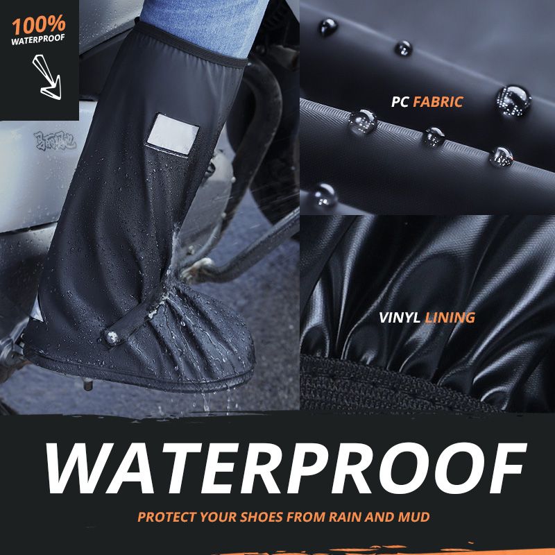 100% Waterproof High-Tube Shoe Covers | Anti-Slip Rain Boot Protectors