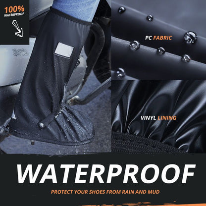 100% Waterproof High-Tube Shoe Covers | Anti-Slip Rain Boot Protectors