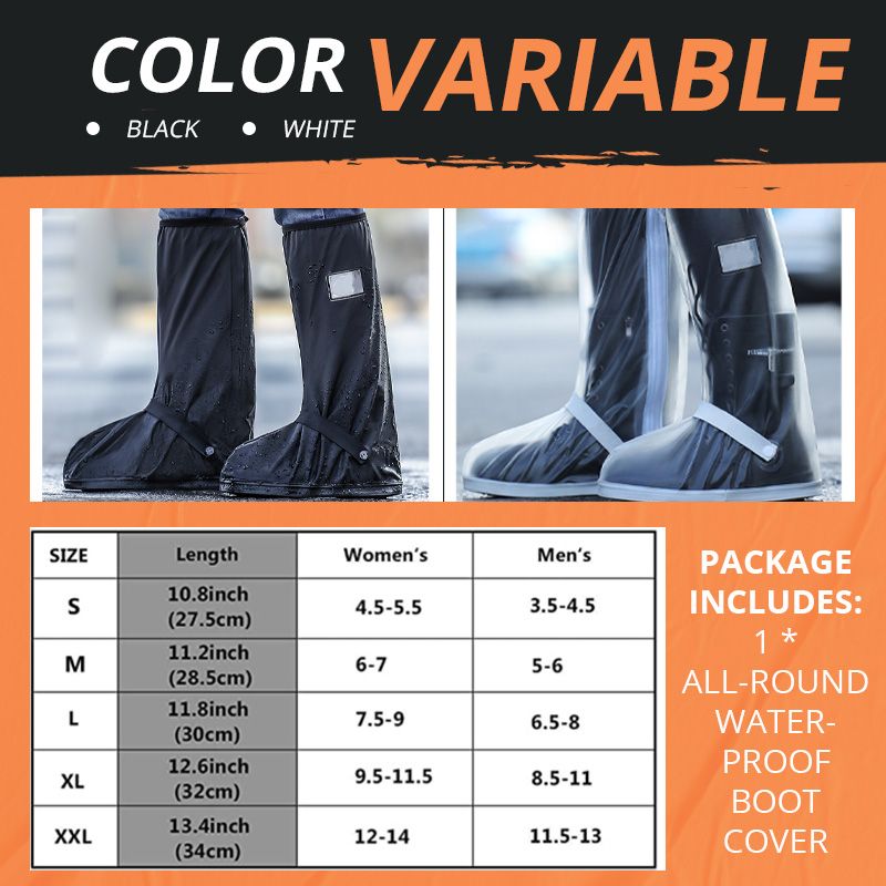 100% Waterproof High-Tube Shoe Covers | Anti-Slip Rain Boot Protectors
